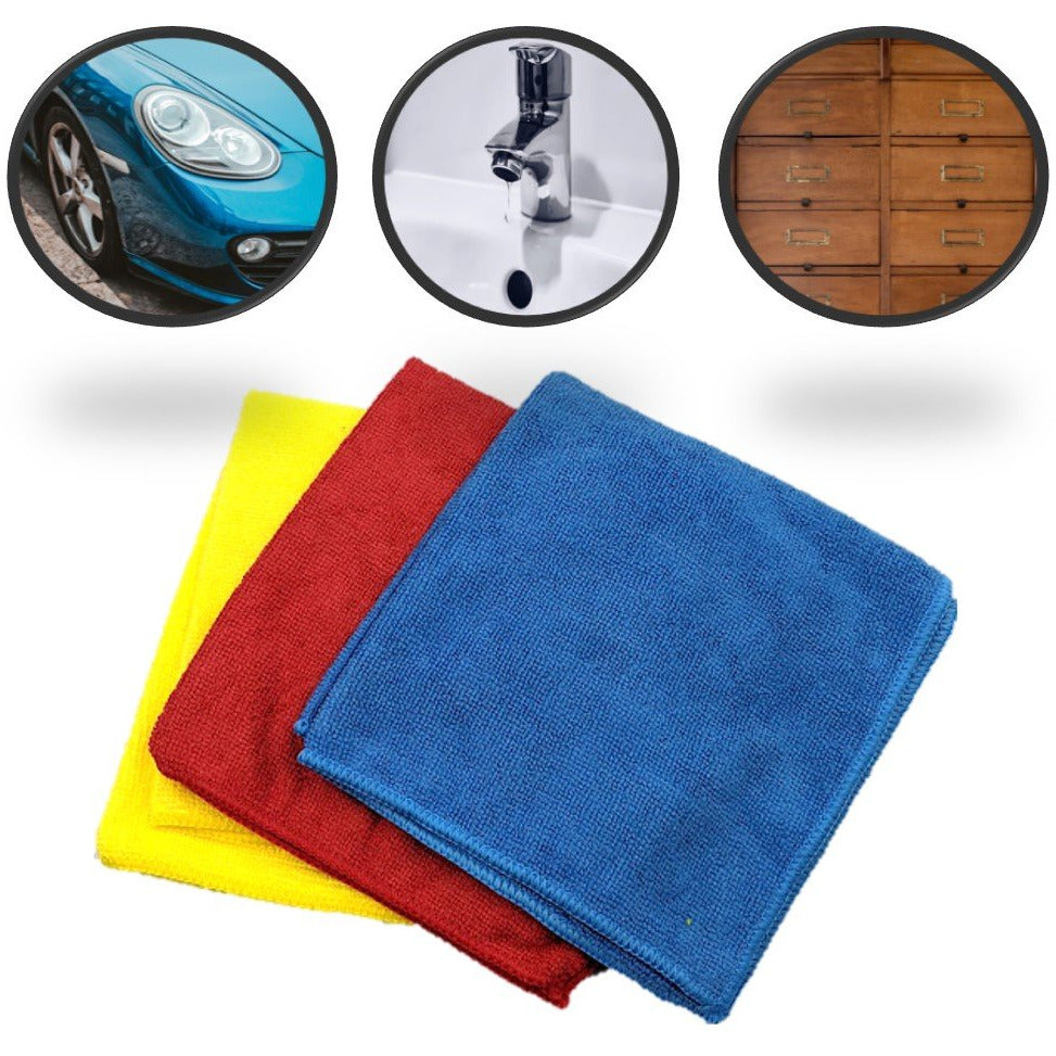 3pk Large Microfibre Cloths Soft Cleaning Duster Cloth Absorbent Drying Towel