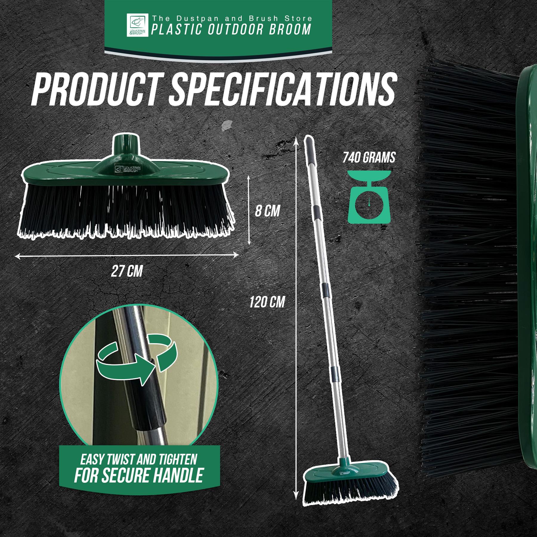 10" Outdoor Broom and 4 Piece Handle