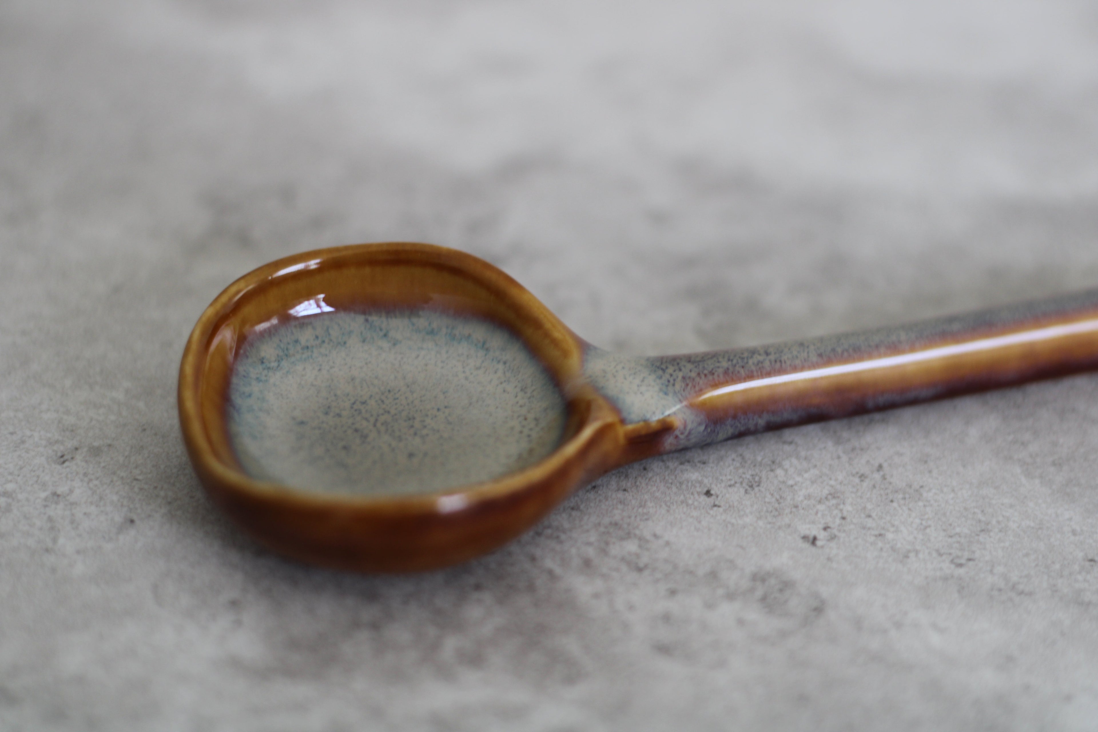 Beige/Brown Ceramic Spoon - 16cm