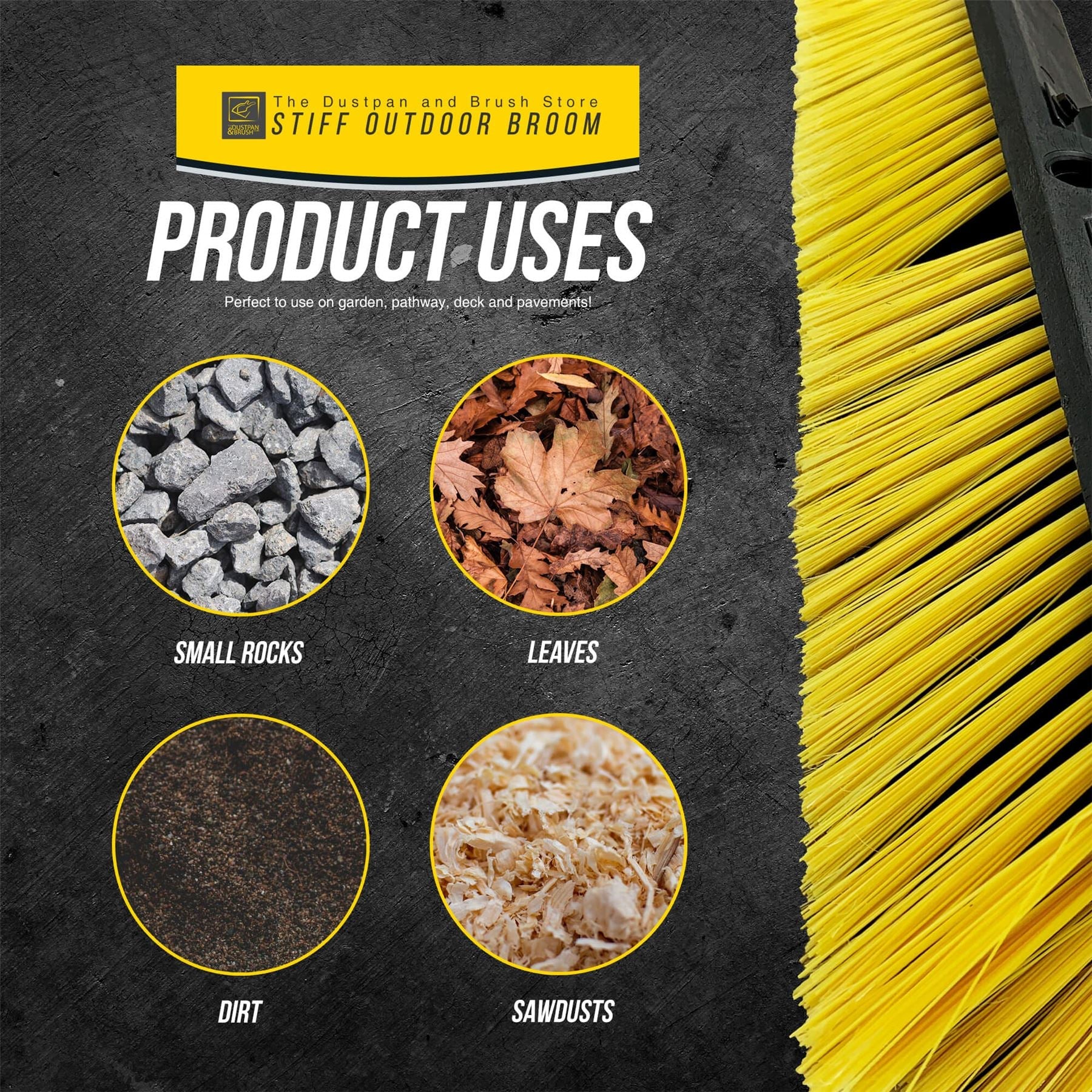 18" Yard Broom with Multi Section Handle