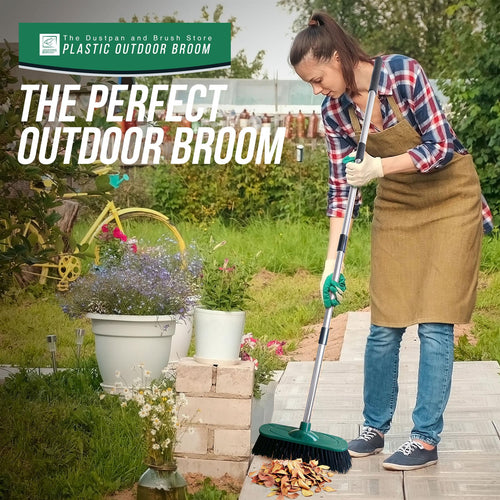 10" Outdoor Broom and 4 Piece Handle